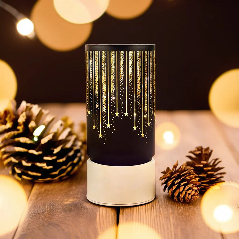 Lampă LED motiv Crăciun, timer, negru/auriu Forever light RTV200078