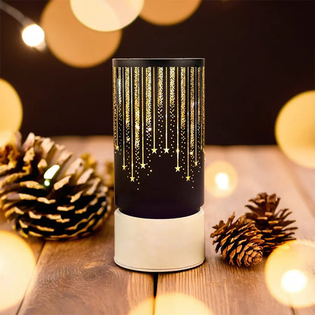 Lampă LED motiv Crăciun, timer, negru/auriu Forever light RTV200078