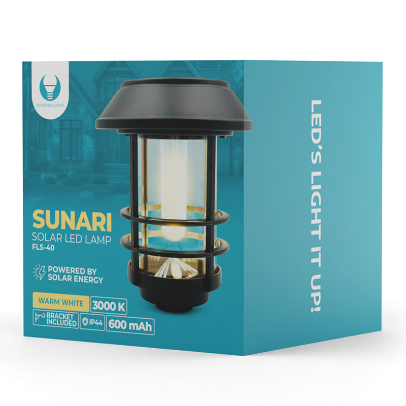 Lampă LED cu încărcare solară 15 lm IP44 3000K Forever light RTV200118