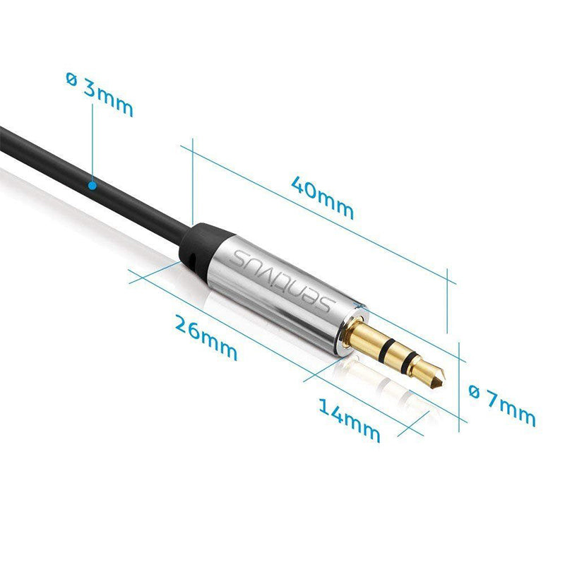 Cablu audio jack 3,5 mm tată-tată cu conector placat cu aur Sentivus