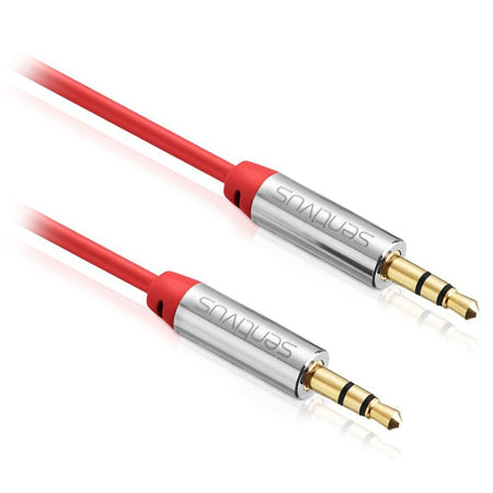 Cablu audio 3,5 mm tată-tată la 90°, pentru audio stereo, Sentivus