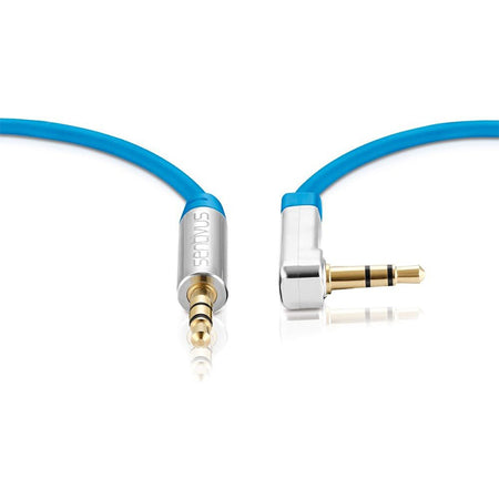 Cablu audio jack 3.5 mm tata-tata cu mufă la 90° Sentivus