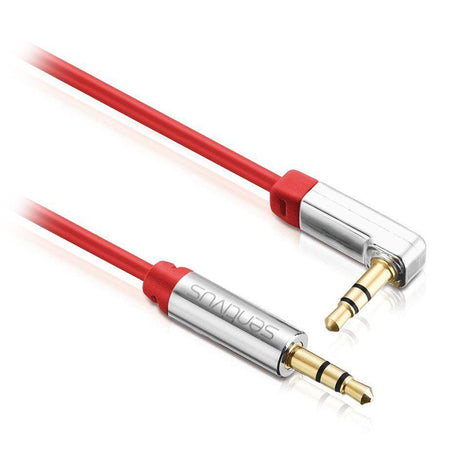 Cablu audio jack 3.5 mm tata-tata cu unghi 90° și cupru OFC Sentivus