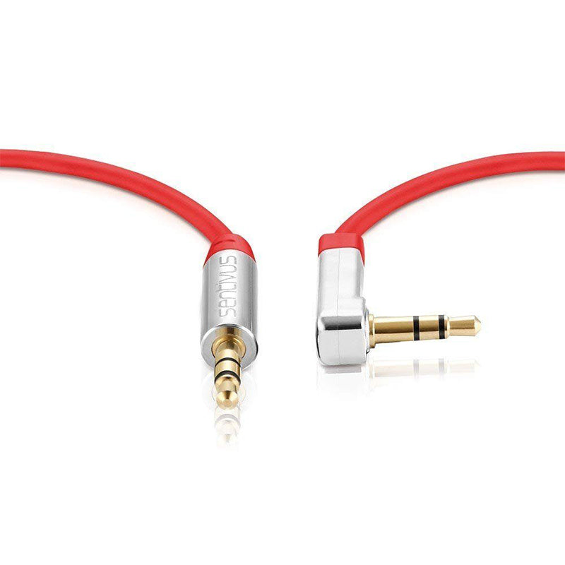 Cablu audio jack 3.5 mm tata-tata cu unghi 90° și cupru OFC Sentivus