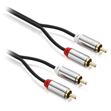 Cablu audio 2×RCA tata - 2×RCA tata, cablu de cupru Sentivus