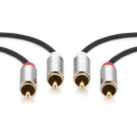 Cablu audio 2×RCA tata - 2×RCA tata, cablu de cupru Sentivus