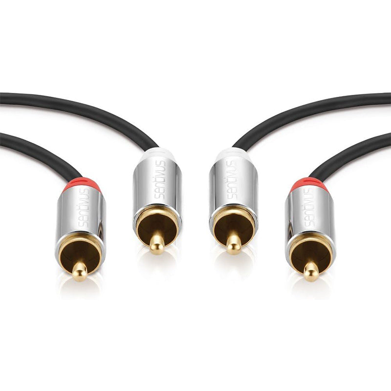 Cablu audio 2×RCA tata - 2×RCA tata, cablu de cupru Sentivus
