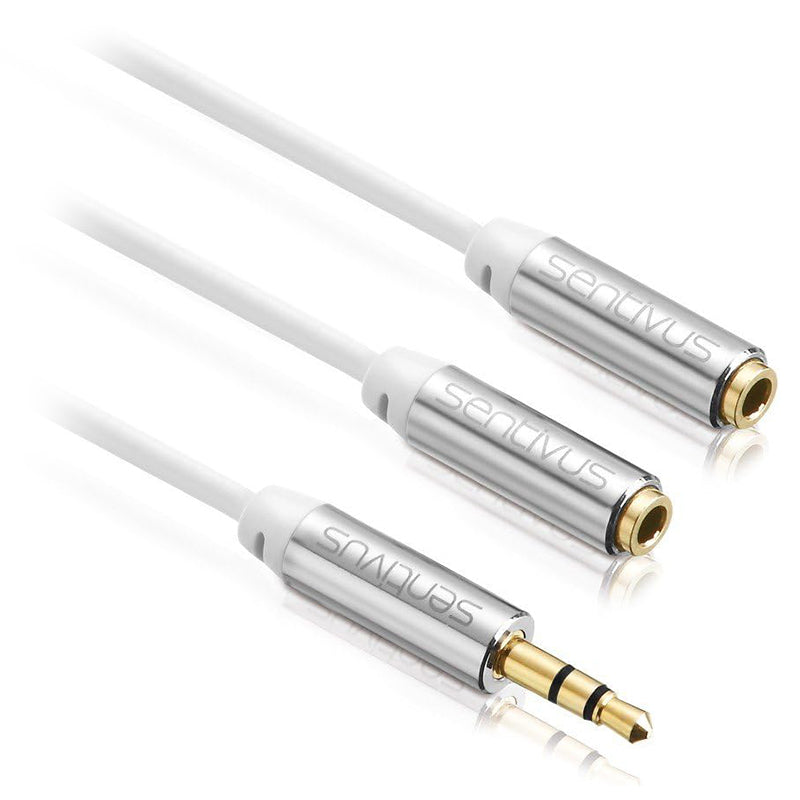 Cablu splitter jack audio 3,5 mm tată la 2 x 3,5 mm mamă Sentivus