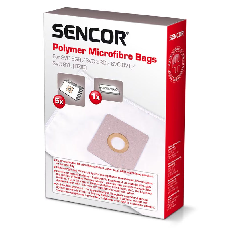 Set 5 saci microfibră pentru aspirator Sencor SVC8 Sencor S-BAGSFORSVC8