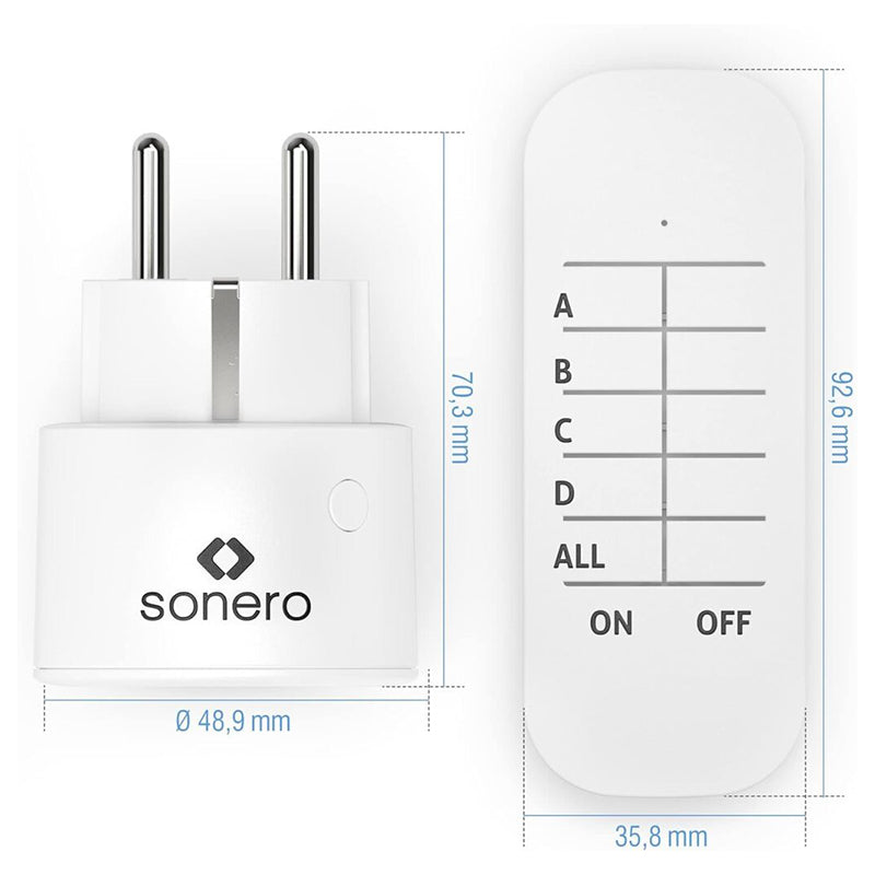 Priză cu telecomandă, max 2300 W, rază de 30 m S-RCS101