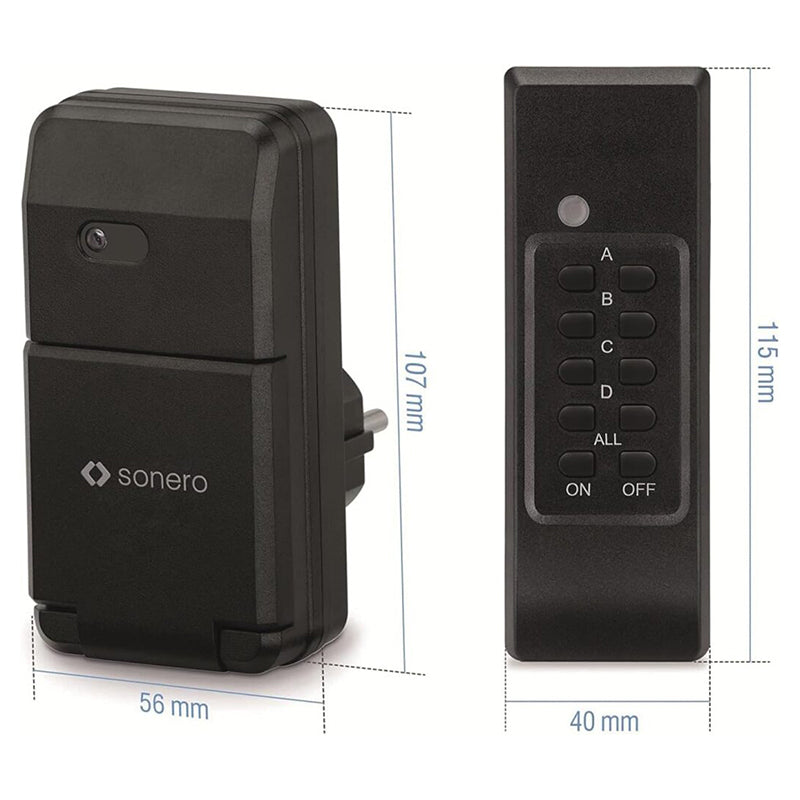 Priză pentru exterior cu telecomandă wireless, 1100 W, IP44 S-RCS301