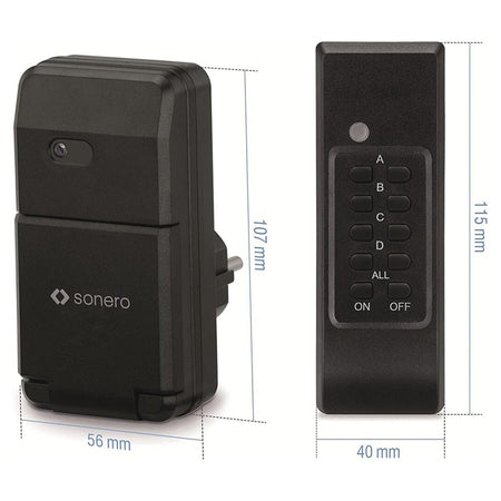 Priză pentru exterior cu telecomandă wireless, 1100 W, IP44 S-RCS301