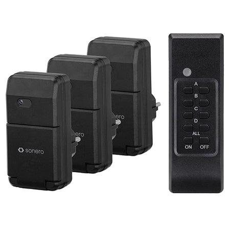 Set 3 prize exterior cu telecomandă, max. 1100 W, control 30 m S-RCS303
