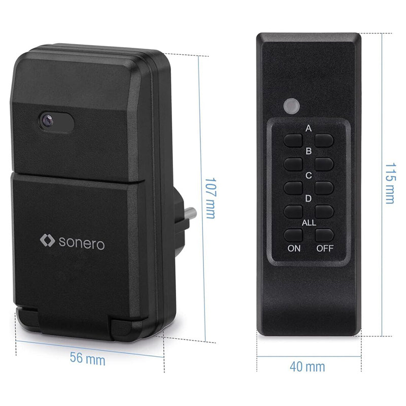 Set 3 prize exterior cu telecomandă, max. 1100 W, control 30 m S-RCS303