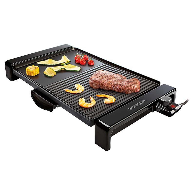 Grătar electric cu suprafață antiaderentă de 47 × 31 cm și putere de 2300 W Sencor S-SBG106BK