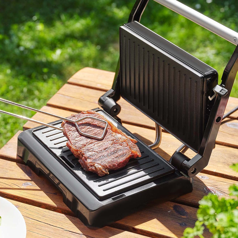 Grătar electric 1000 W cu plăci non-stick, tavă detașabilă Sencor S-SBG2070SS