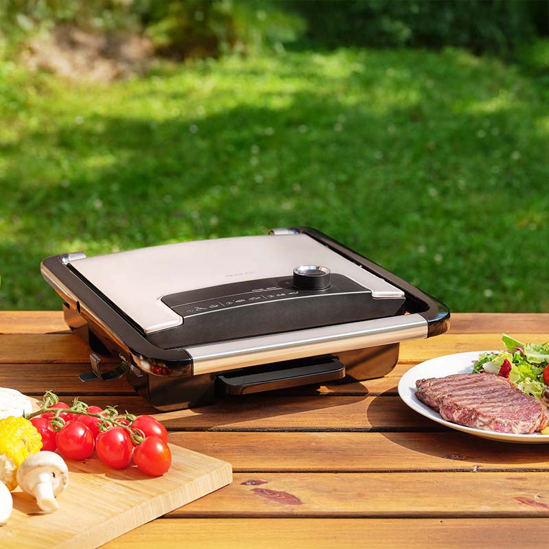 Grill electric 2000 W cu termostat plăci antiaderente Sencor S-SBG3710SS
