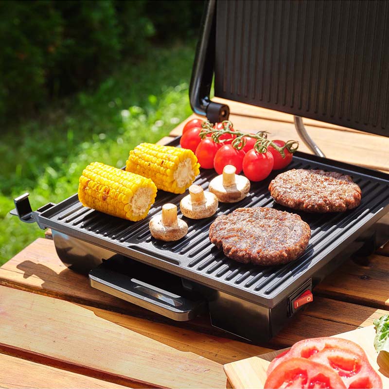 Grill electric 2000 W cu termostat plăci antiaderente Sencor S-SBG3710SS