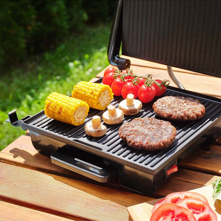 Grill electric 2000 W cu termostat plăci antiaderente Sencor S-SBG3710SS