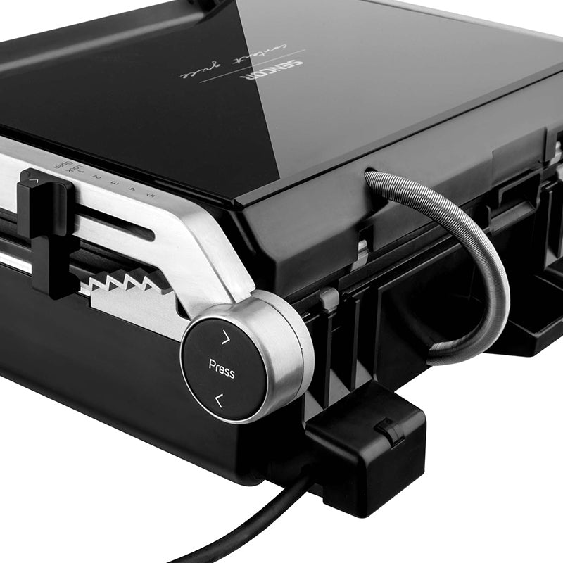 Grătar electric 2000 W, suprafață 300×250 mm, timer, Sencor S-SBG6650BK