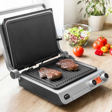 Grătar electric 2000 W, suprafață 300×250 mm, timer, Sencor S-SBG6650BK