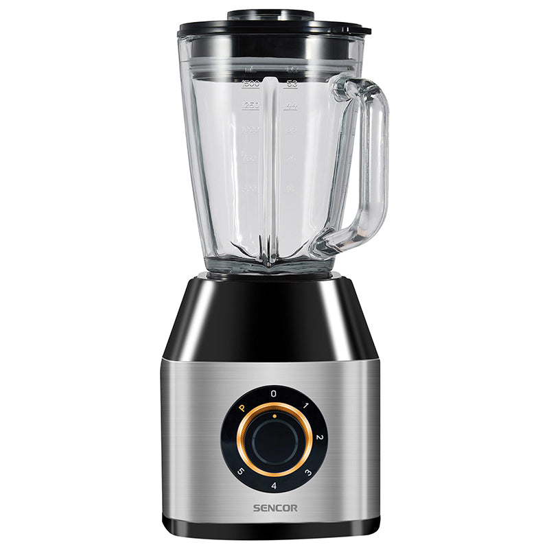 Blender 1250 W cu 6 lame inoxidabil, recipient sticlă, Sencor S-SBL4872BK