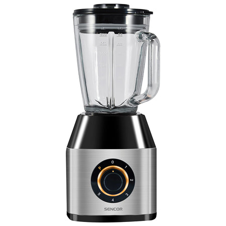 Blender 1250 W cu 6 lame inoxidabil, recipient sticlă, Sencor S-SBL4872BK