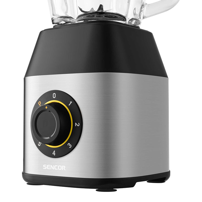 Blender 1250 W cu 6 lame inoxidabil, recipient sticlă, Sencor S-SBL4872BK