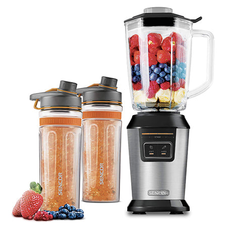 Blender smoothie automat 800 W cu două sticle Tritan, Sencor S-SBL7550SS
