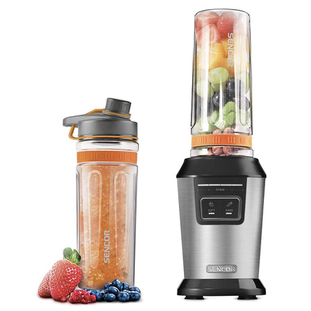Blender smoothie automat 800 W cu două sticle Tritan, Sencor S-SBL7550SS