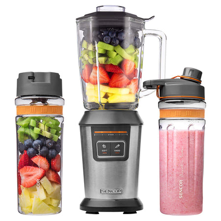 Blender smoothie automat 800 W cu două sticle Tritan, Sencor S-SBL7550SS
