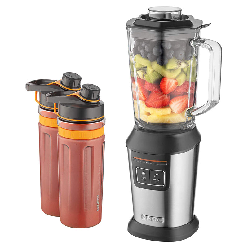 Blender smoothie automat 800 W cu două sticle Tritan, Sencor S-SBL7550SS