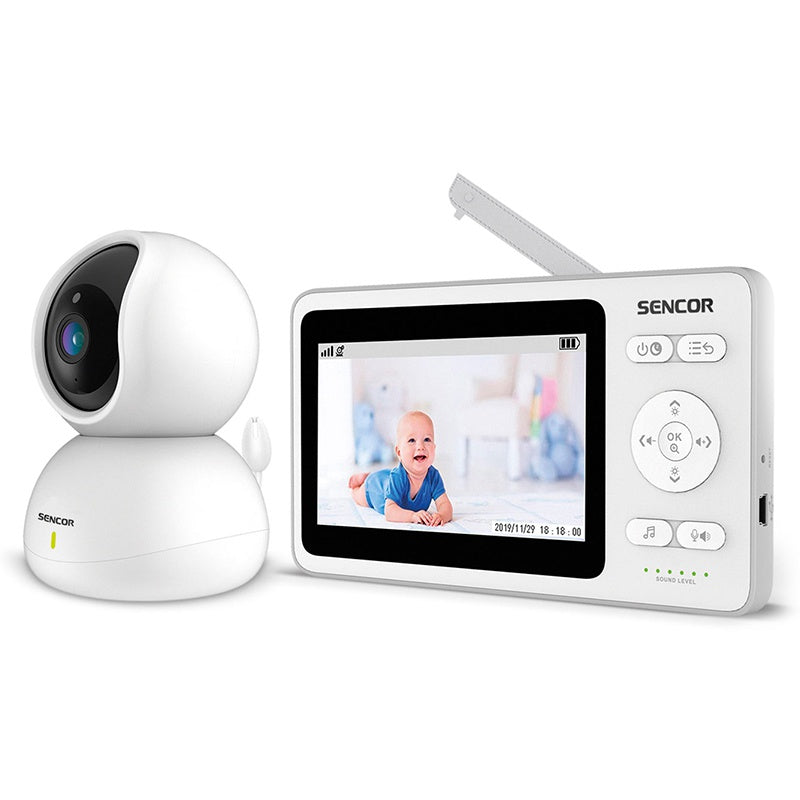 Baby monitor LCD 4.3 inch, cameră cu telecomandă, Sencor S-SBM440
