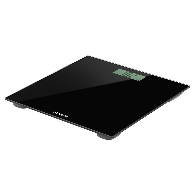 Cântar de persoane cu sticlă securizată, ecran LCD, negru Sencor S-SBS2300BK