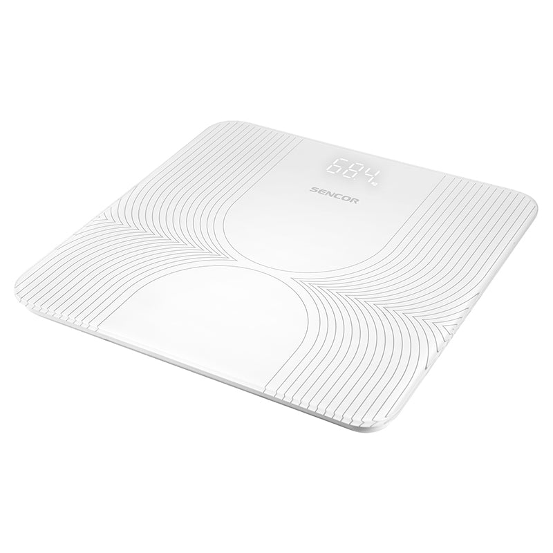 Cântar persoane, suprafață sticlă, afișaj LED, auto-on, Sencor S-SBS2475WH