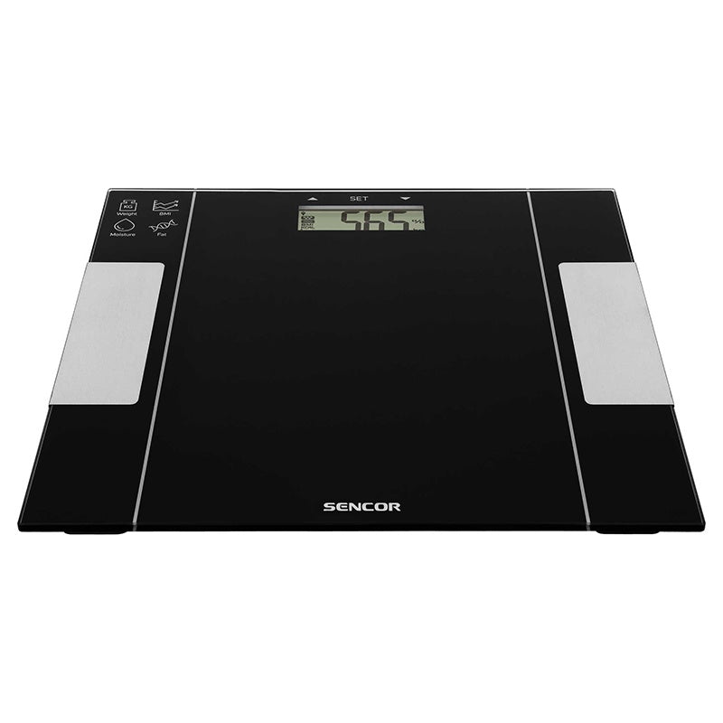 Cântar de persoane fitness ultra subțire, sticlă, Sencor S-SBS5050BK