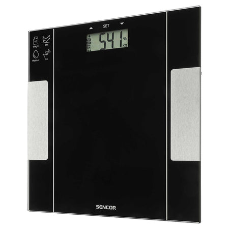 Cântar de persoane fitness ultra subțire, sticlă, Sencor S-SBS5050BK