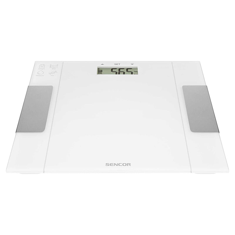 Cântar fitness cu analiză bioimpedanță, memorie, alb Sencor S-SBS5051WH