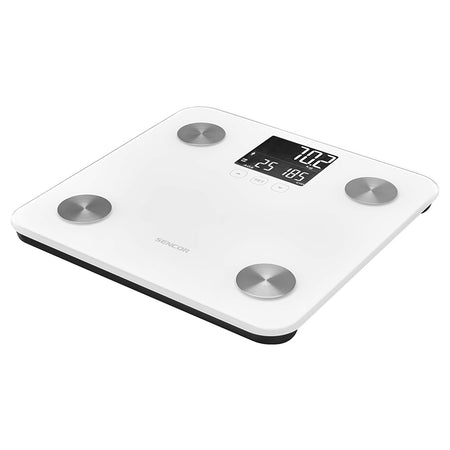 Cântar persoane cu analiză corporală, sticlă, LCD, memorie 12 utilizatori S-SBS6025WH