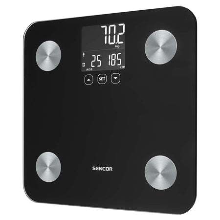 Cântar persoane digital, analiză corporală, sticlă, max 180 kg S-SBS6026BK