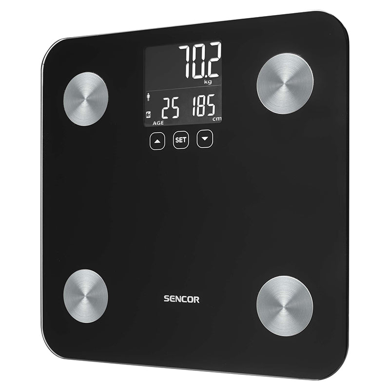 Cântar persoane digital, analiză corporală, sticlă, max 180 kg S-SBS6026BK