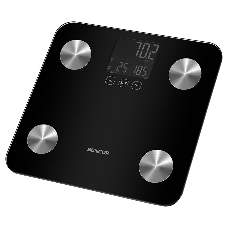 Cântar persoane digital, analiză corporală, sticlă, max 180 kg S-SBS6026BK