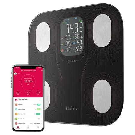 Cântar smart fitness cu Bluetooth, analiză corporală, S-SBS9002BK