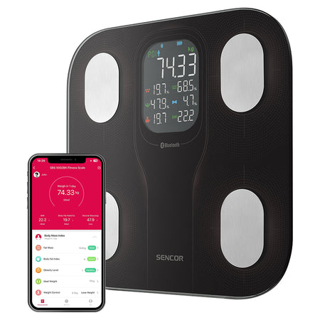 Cântar smart fitness cu Bluetooth, analiză corporală, S-SBS9002BK