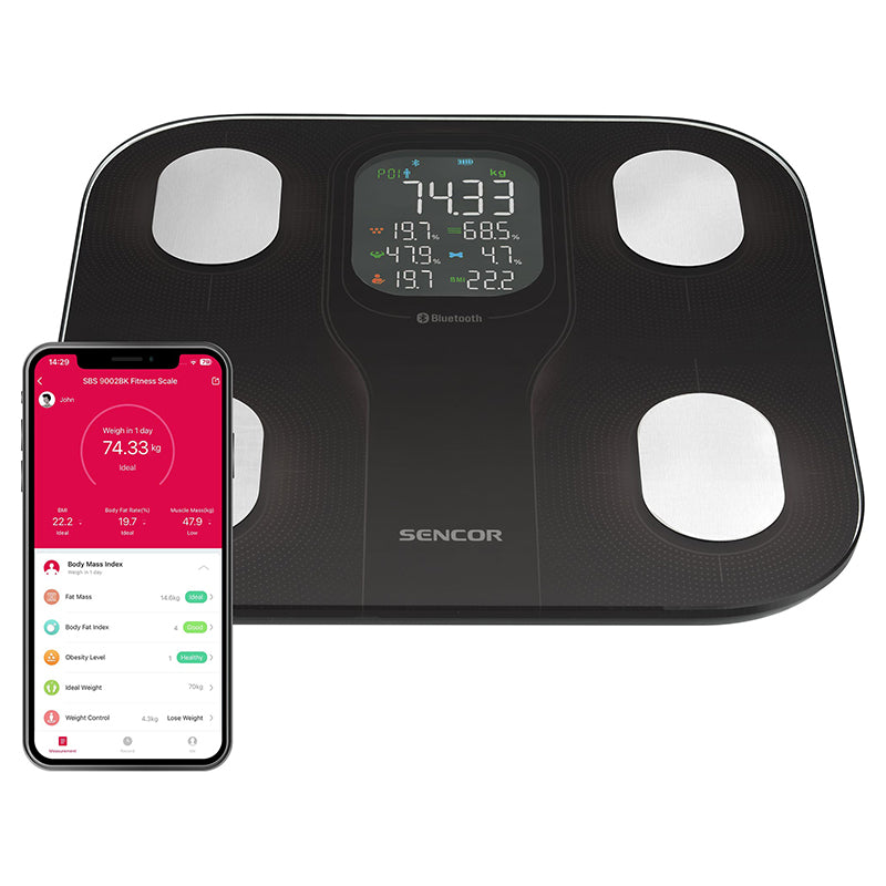 Cântar smart fitness cu Bluetooth, analiză corporală, S-SBS9002BK