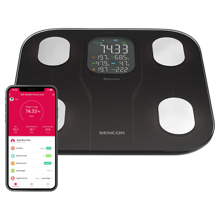 Cântar smart fitness cu Bluetooth, analiză corporală, S-SBS9002BK