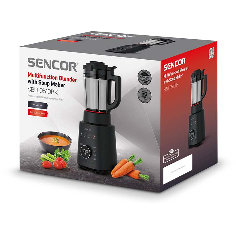 Blender multifuncțional 1200 W, 7 programe presetate, curățare automată, Sencor S-SBU0510BK