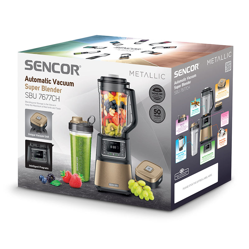 Blender automat vacuum cu 8 lame titan și 7 programe - Sencor S-SBU7677CH
