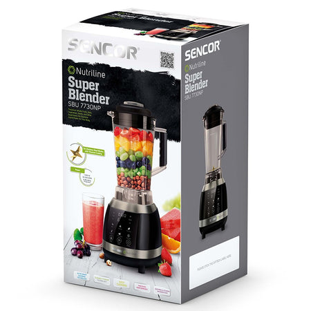 Blender Nutri Smart 1800 W, 6 lame titan, negru, Sencor S-SBU7730BK