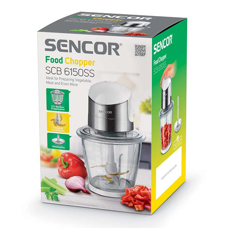 Tocator electric cu 4 lame titan, bol sticlă 1,5 l, 800 W Sencor S-SCB6150SS-E